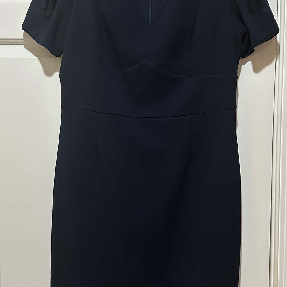 DKNY Black Short-Sleeve Midi Sheath Dress
